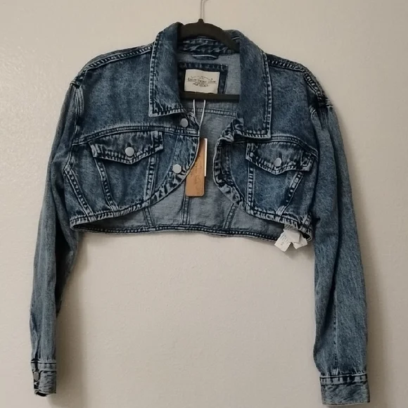 Ashley-Vintage Charm Acid Wash Denim Jacket - Blue - Picture 1 of 14